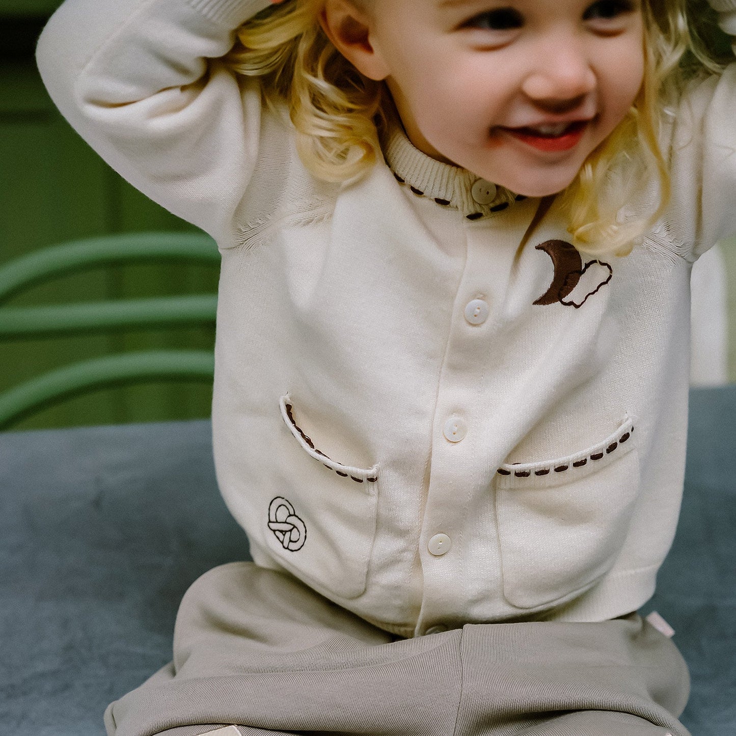 mua qiaqia | Moon and Cloud Knitted Cardigan お月さま ニットカーディガン【mh0020120】 mamahalo shop