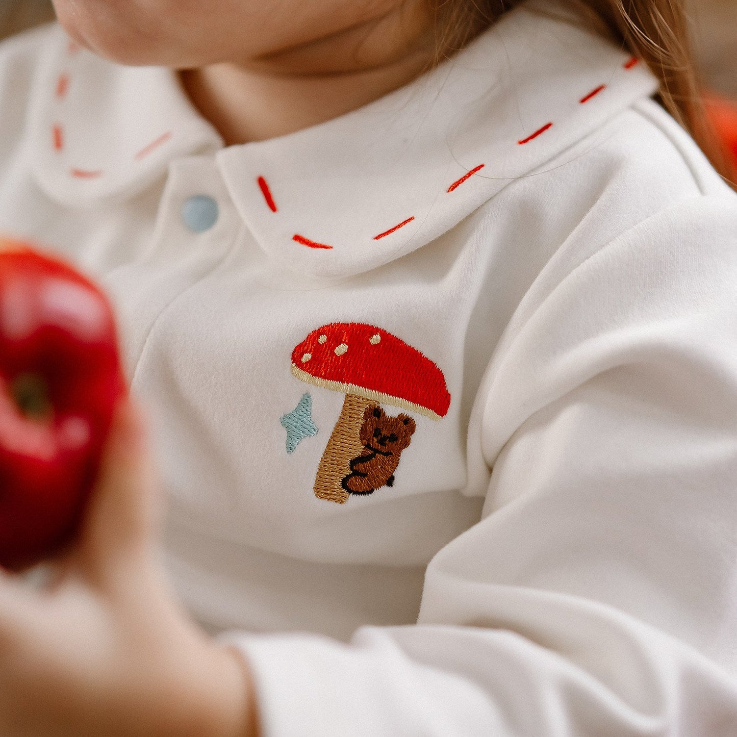 mua qiaqia | Mushroom Bear Embroidered Cardigan キノコ ベア 刺繍 カーディガン【mh0020134】 mamahalo shop