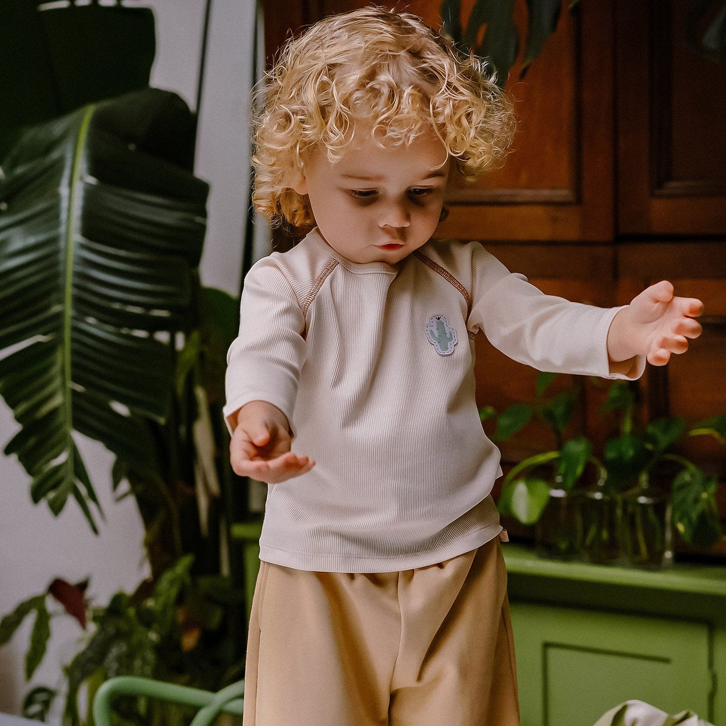 mua qiaqia | Nordic Style Cactus Patch T-shirt 北欧風 サボテンワッペン Tシャツ【mh0020147】 mamahalo shop