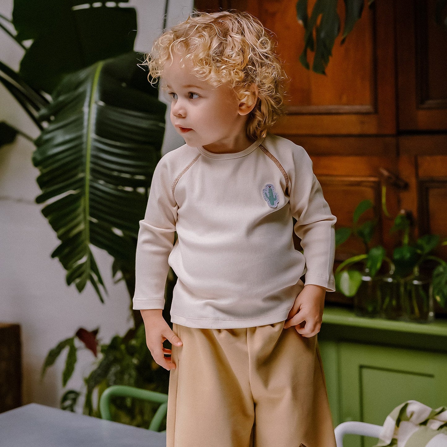 mua qiaqia | Nordic Style Cactus Patch T-shirt 北欧風 サボテンワッペン Tシャツ【mh0020147】 mamahalo shop