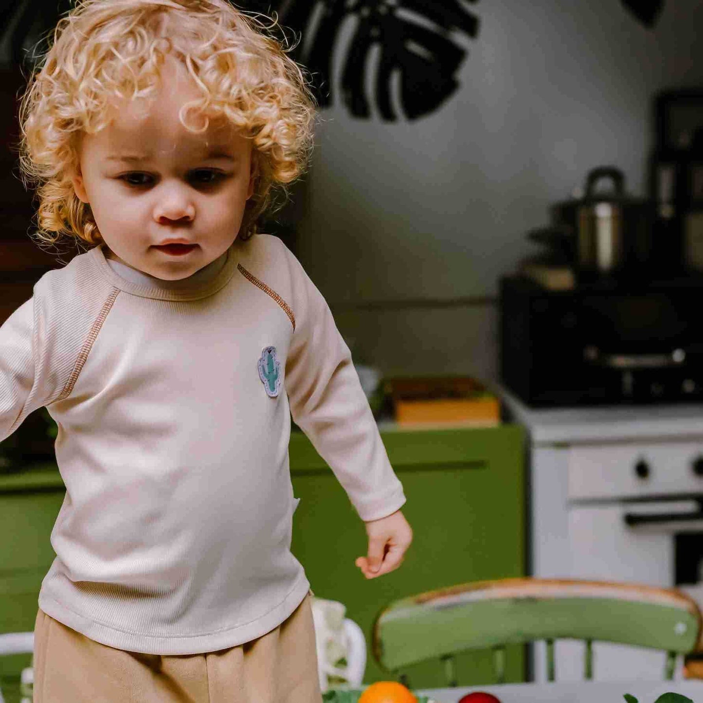 mua qiaqia | Nordic Style Cactus Patch T-shirt 北欧風 サボテンワッペン Tシャツ【mh0020147】 mamahalo shop