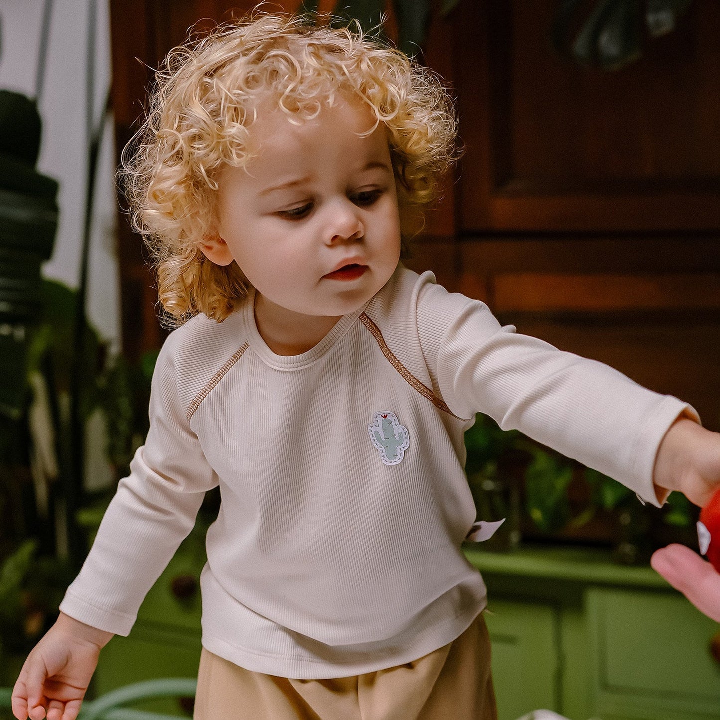 mua qiaqia | Nordic Style Cactus Patch T-shirt 北欧風 サボテンワッペン Tシャツ【mh0020147】 White / 73CM mamahalo shop