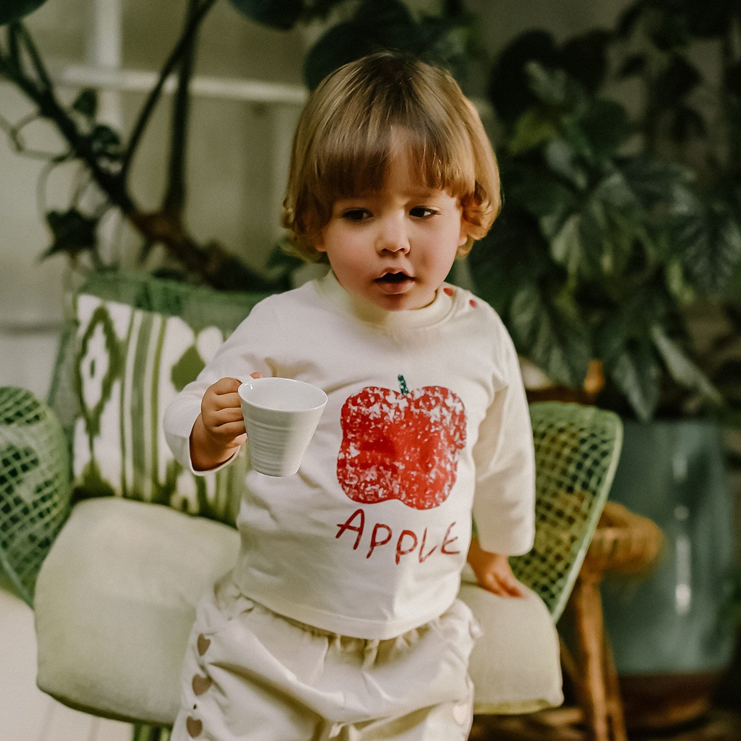 mua qiaqia | Nordic Style Fruit Printed T-shirt 北欧風 フルーツ プリント Tシャツ【mh0020141】 Beige apple / 73CM mamahalo shop