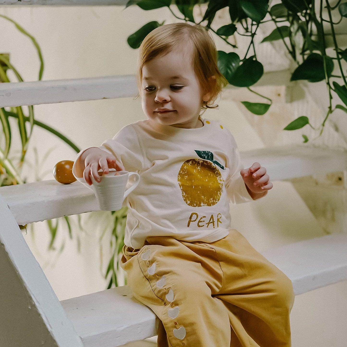 mua qiaqia | Nordic Style Fruit Printed T-shirt 北欧風 フルーツ プリント Tシャツ【mh0020141】 Beige pears / 73CM mamahalo shop