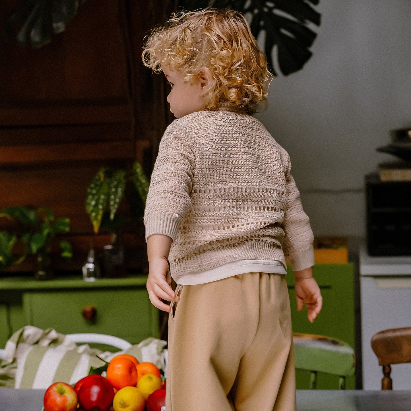 mua qiaqia | Pear Pattern Knitted Cardigan ペア ジャガード 長袖カーディガン【mh0020127】 mamahalo shop