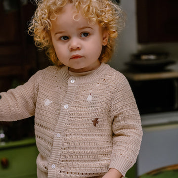mua qiaqia | Pear Pattern Knitted Cardigan ペア ジャガード 長袖カーディガン【mh0020127】 mamahalo shop