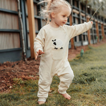 mua qiaqia | Sheep Patch Cotton Romper ヒツジワッペン ロンパース【mh0020115】 mamahalo shop