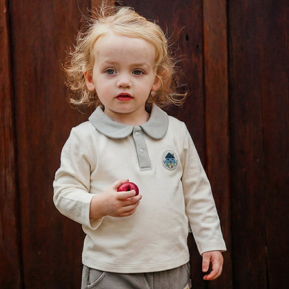 mua qiaqia | Soft Cotton Tree Embroidered Polo コットン ツリー刺繍 ポロシャツ【mh0020132】 white / 73CM mamahalo shop