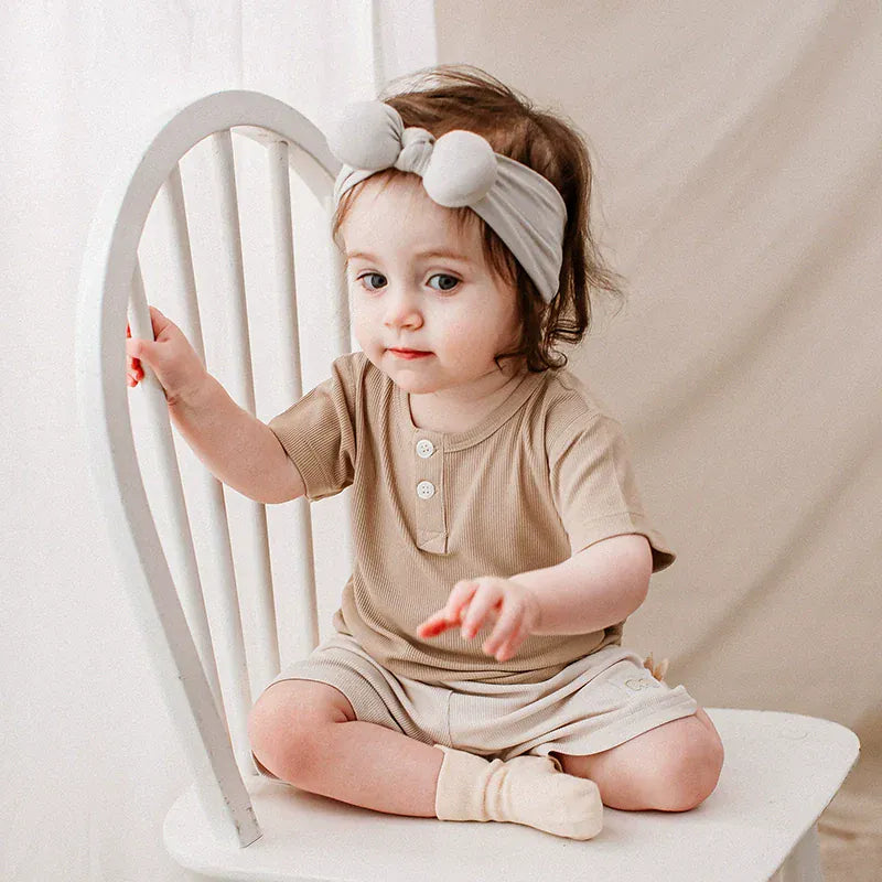 半袖Tシャツ Khaki / 73cm ヘンリーネックシンプルベーシック半袖Tシャツ【mh0010026】