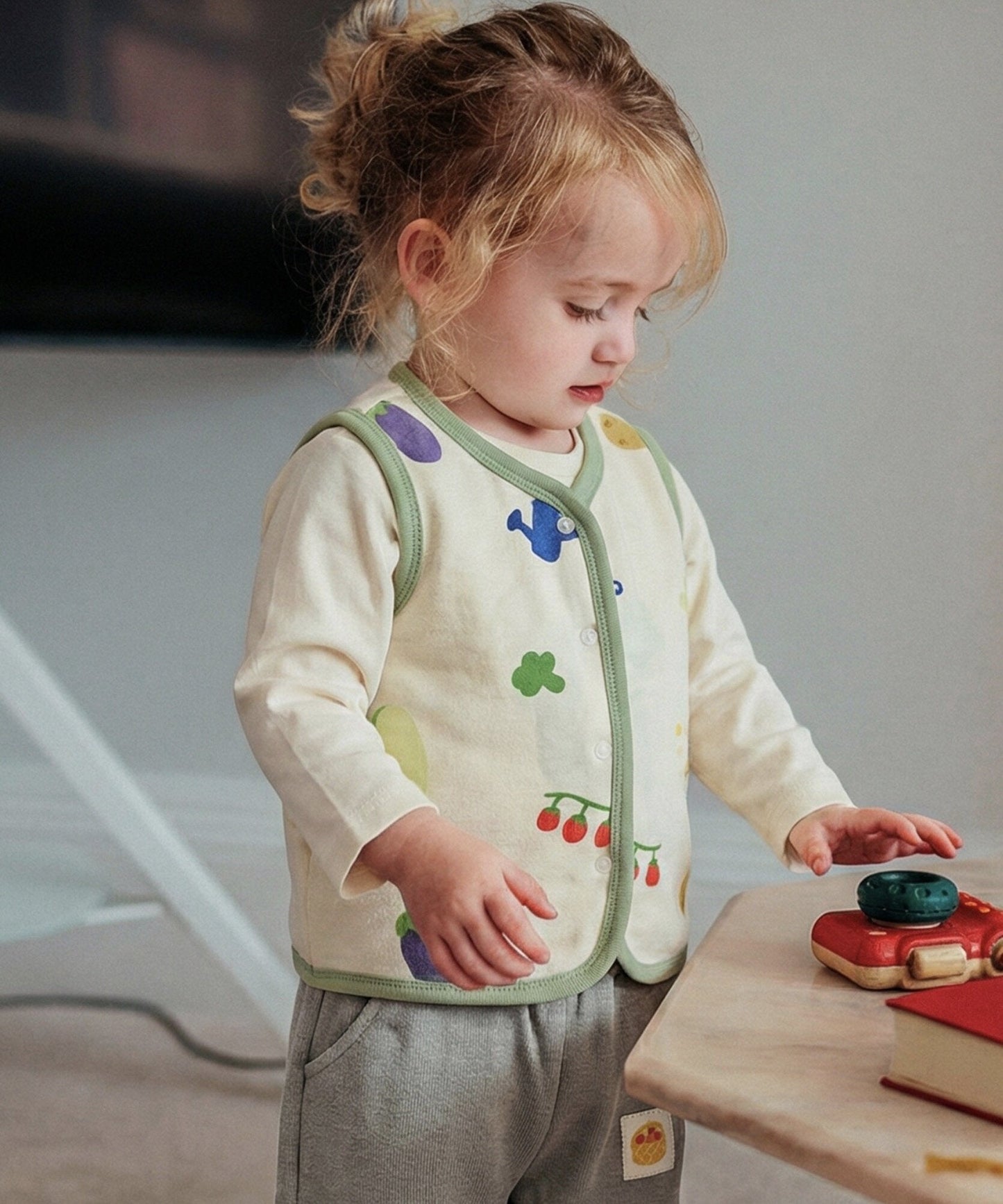 mua qiaqia | Vegetable Print Cotton Vest 総柄 コットンベスト【mh0020109】 mua qiaqia