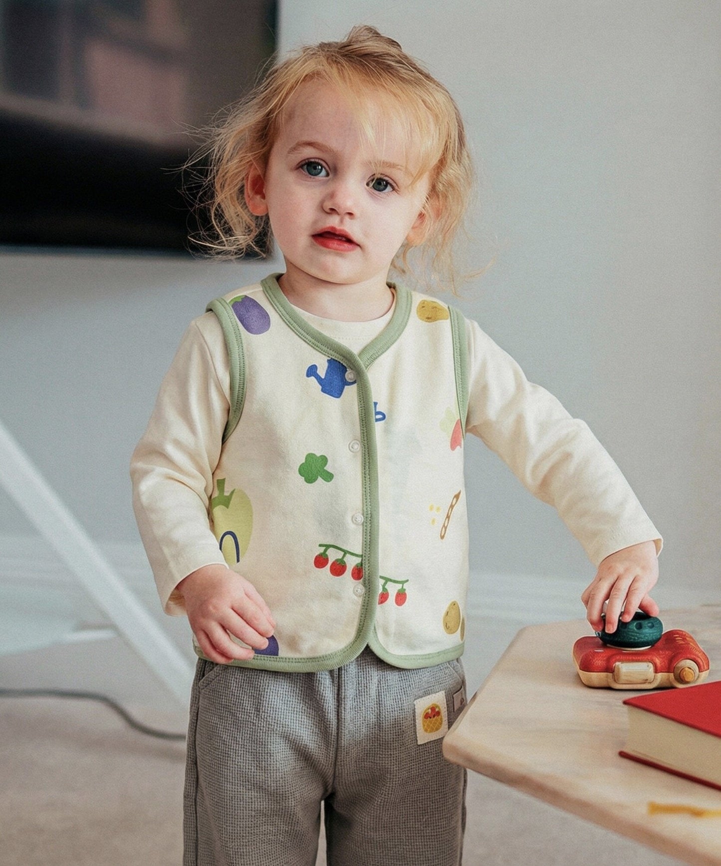 mua qiaqia | Vegetable Print Cotton Vest 総柄 コットンベスト【mh0020109】 mua qiaqia