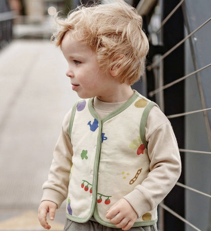 mua qiaqia | Vegetable Print Cotton Vest 総柄 コットンベスト【mh0020109】 mua qiaqia