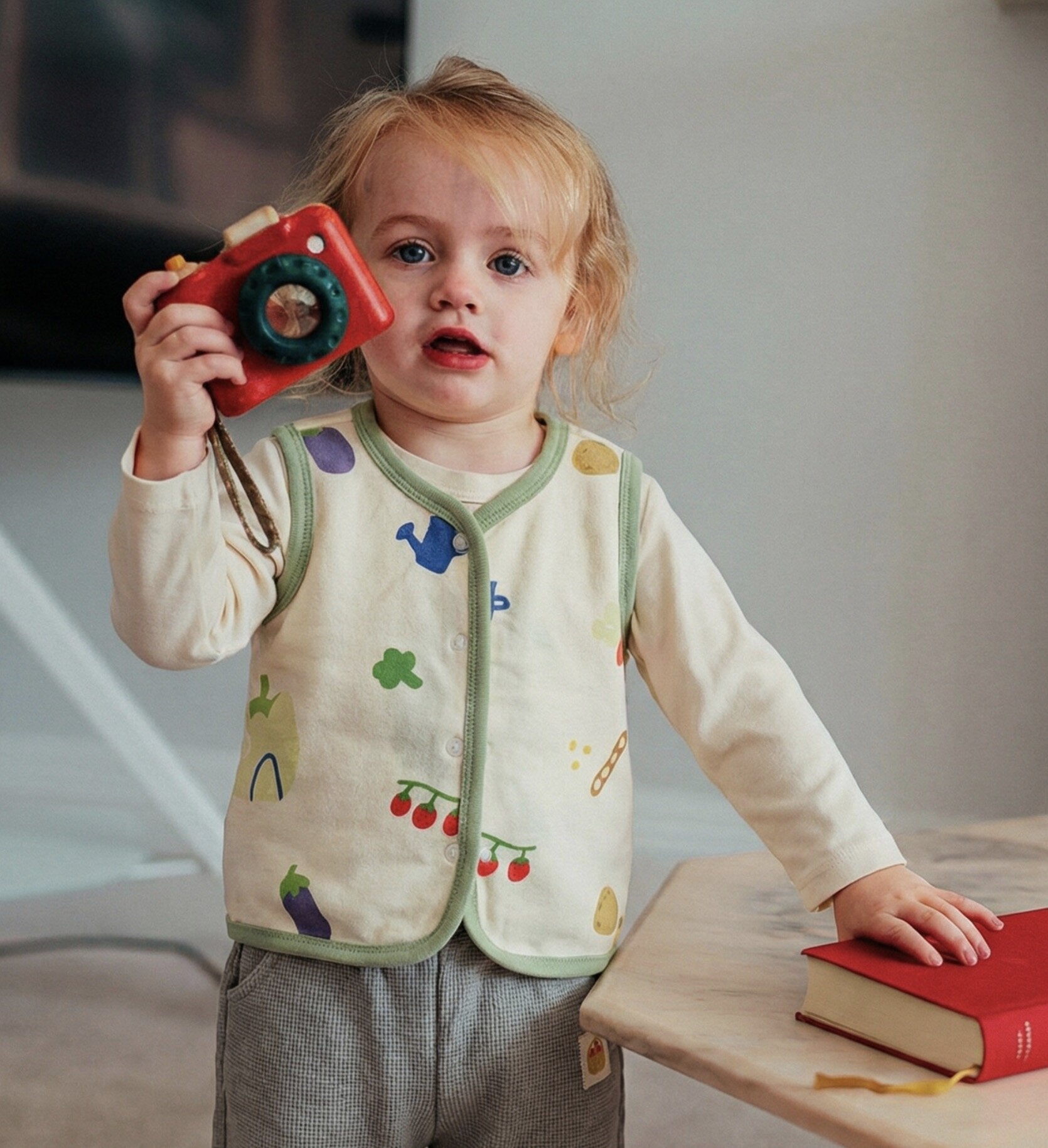 mua qiaqia | Vegetable Print Cotton Vest 総柄 コットンベスト【mh0020109】 mua qiaqia