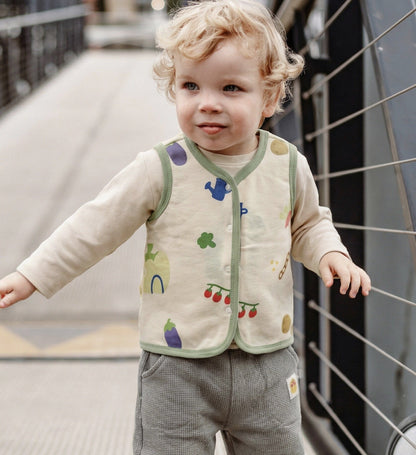 mua qiaqia | Vegetable Print Cotton Vest 総柄 コットンベスト【mh0020109】 mua qiaqia