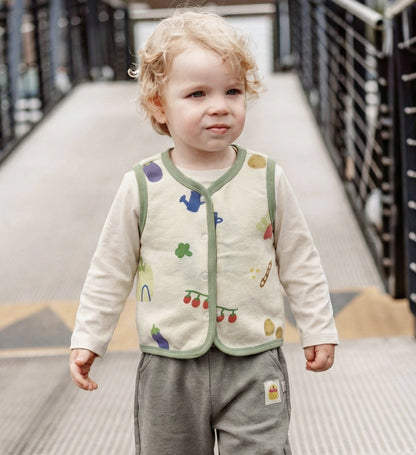 mua qiaqia | Vegetable Print Cotton Vest 総柄 コットンベスト【mh0020109】 mua qiaqia