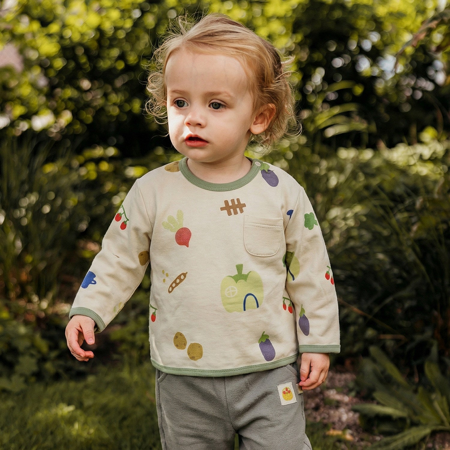 mua qiaqia | Vegetable Print Long Sleeve Tee 野菜プリント 長袖Tシャツ【mh0020118】 mamahalo shop