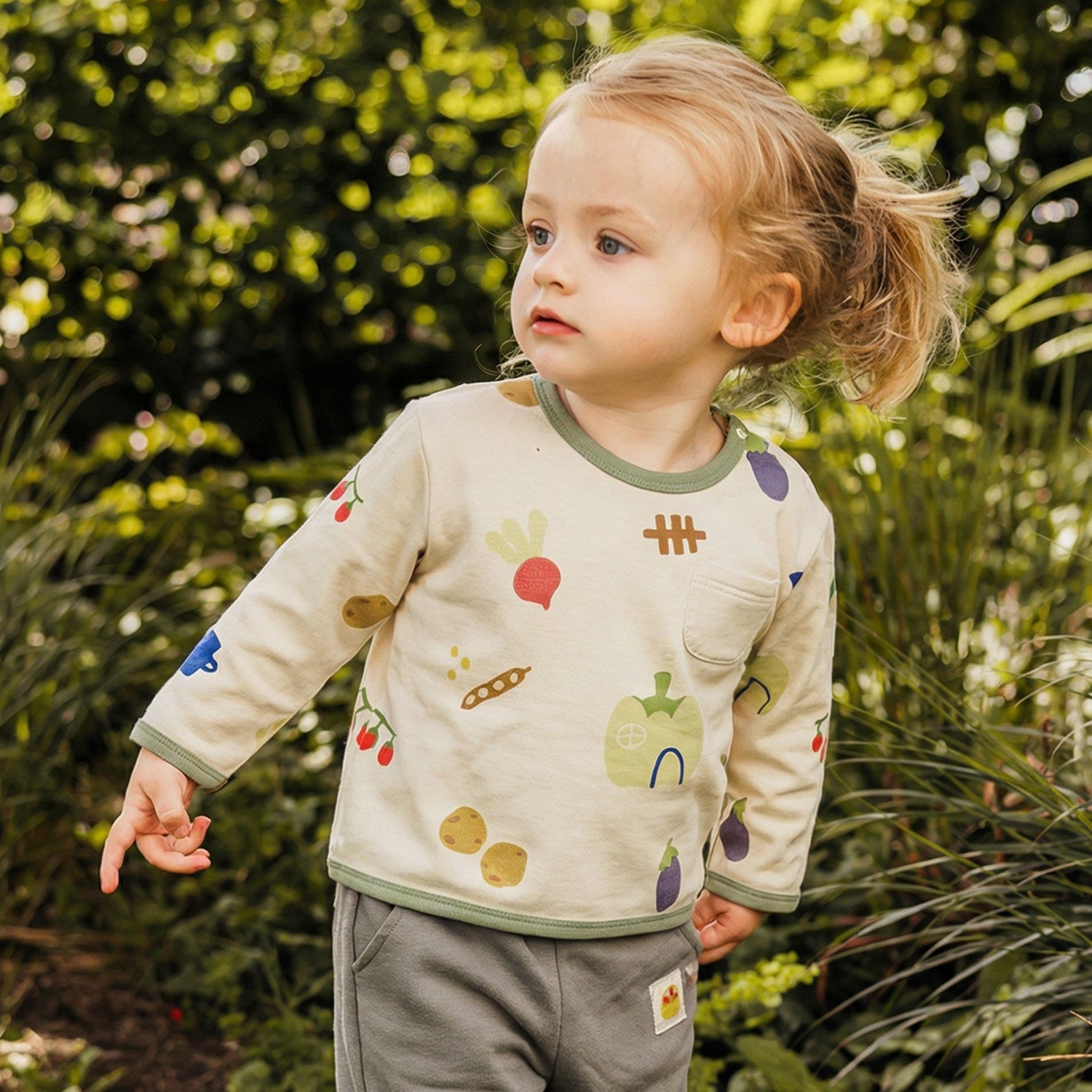 mua qiaqia | Vegetable Print Long Sleeve Tee 野菜プリント 長袖Tシャツ【mh0020118】 White / 73CM mamahalo shop