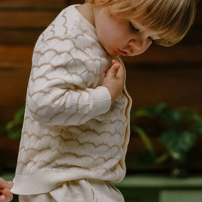 mua qiaqia | Wave Pattern Knitted Cardigan ウェーブ ジャガード 長袖カーディガン【mh0020128】 mamahalo shop