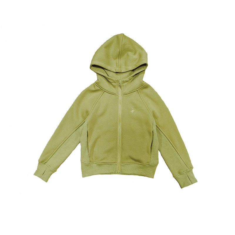 カーディガン・パーカー Bean Green / 90cm フーディ ジップアップ くすみカラー キッズ トップス【mh0011571】