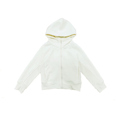 カーディガン・パーカー Beige White / 90cm フーディ ジップアップ くすみカラー キッズ トップス【mh0011571】