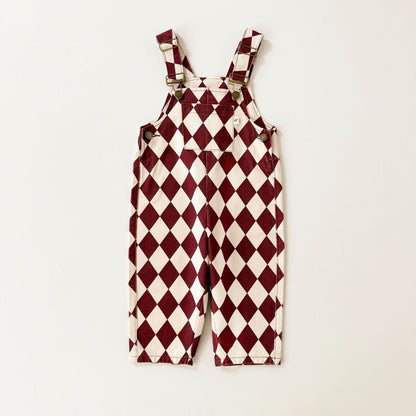 オーバーオール Check / 80cm オーバーオール アーガイル柄 サロペット キッズ ベビー【mh0011565】
