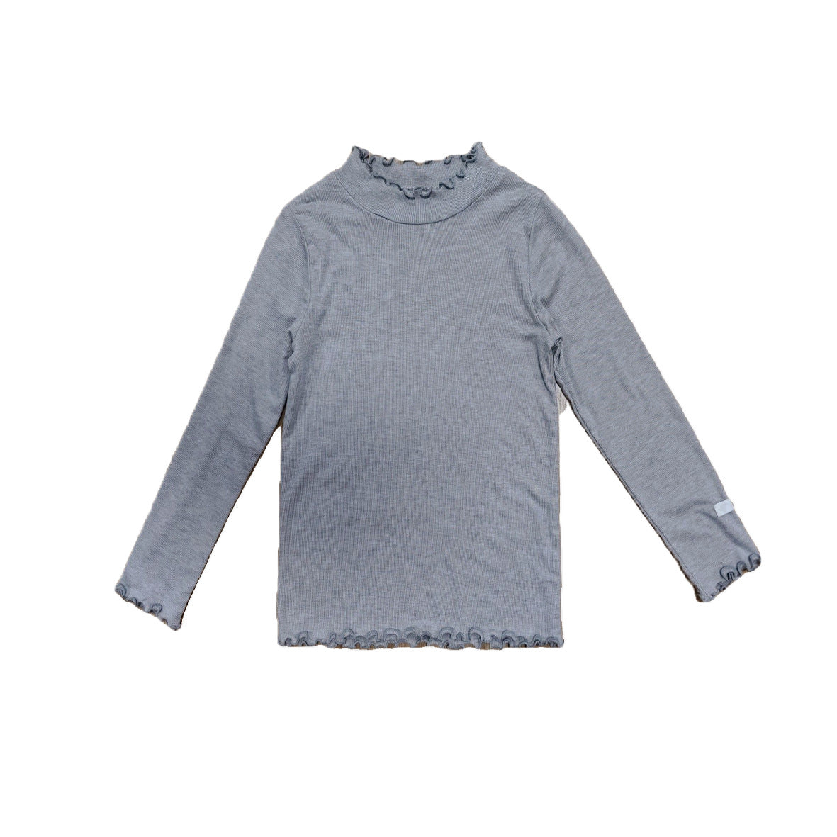 長袖パジャマ Gray top / 80cm メリノウール キッズ パジャマ ラッフルカラー 長袖 トップス＆パンツ くすみカラー【mh0011572】