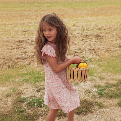 半袖ワンピース フラワープリントノースリーブブラウス/フリルスリーブワンピース【mh0009401】