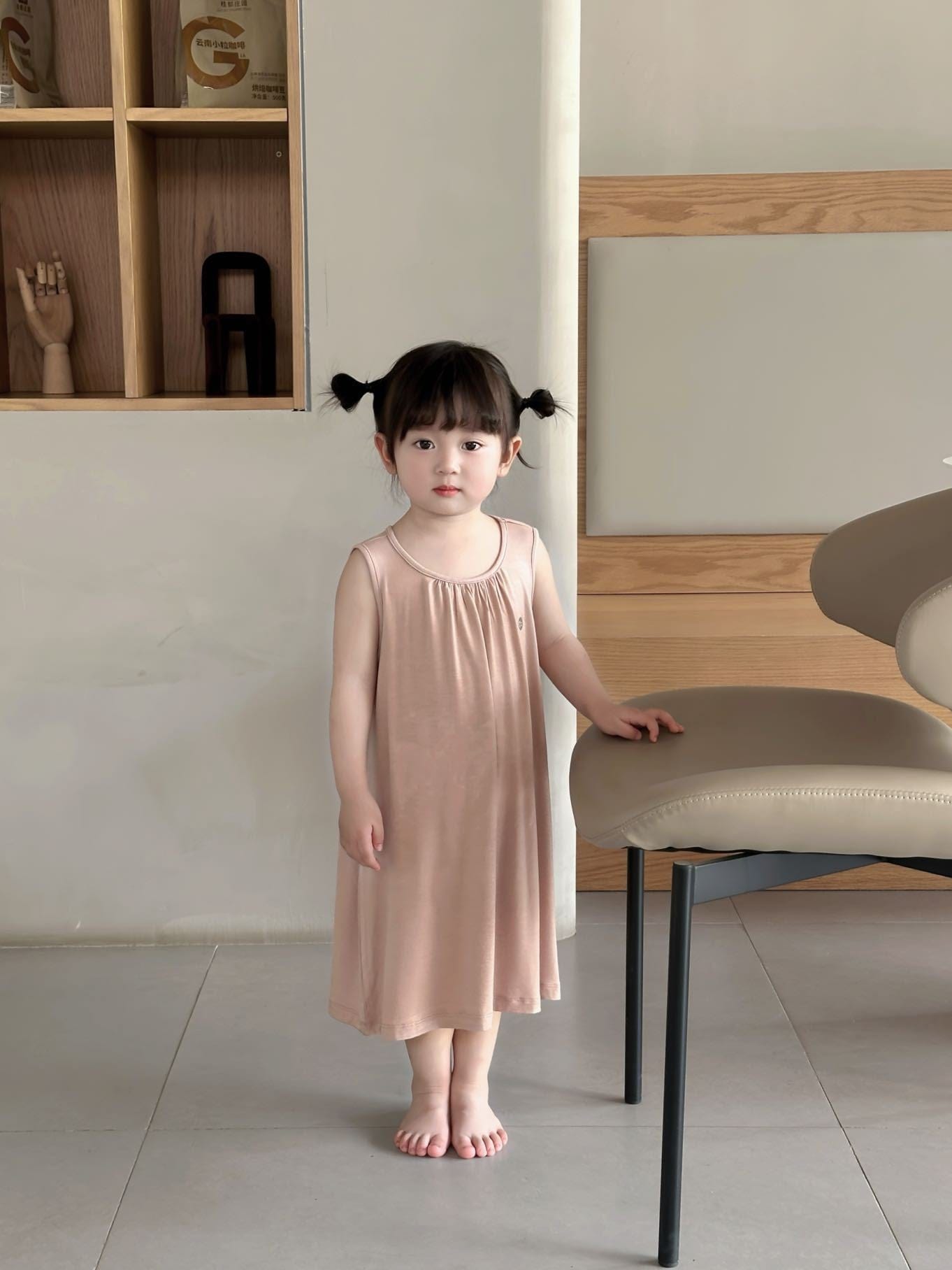 ノースリーブワンピース ノースリーブタックシンプルワンピース【mh0009404】