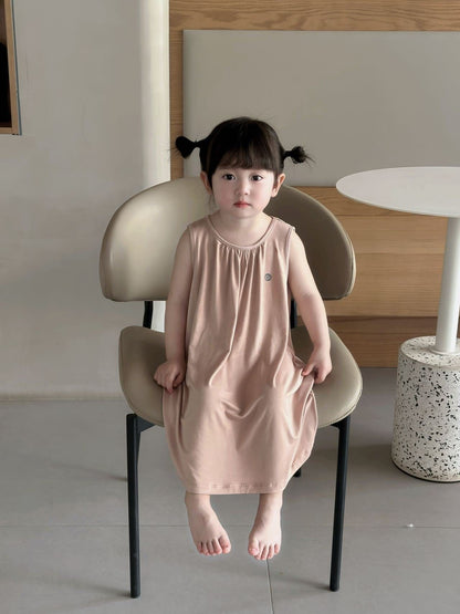 ノースリーブワンピース ノースリーブタックシンプルワンピース【mh0009404】