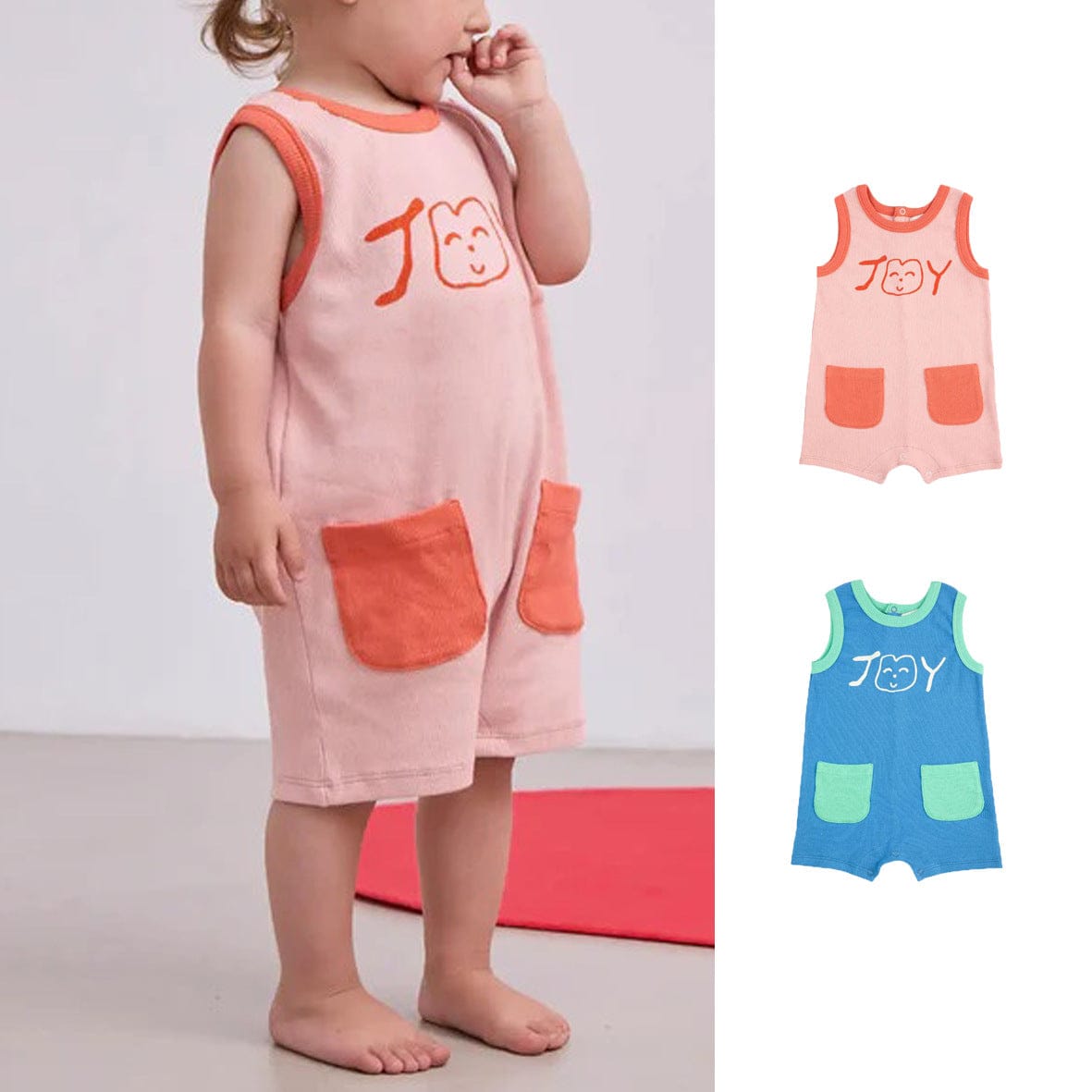 ノースリーブジャンプスーツ カラフルパッチワークノースリーブジャンプスーツボディスーツ【mh0009412】