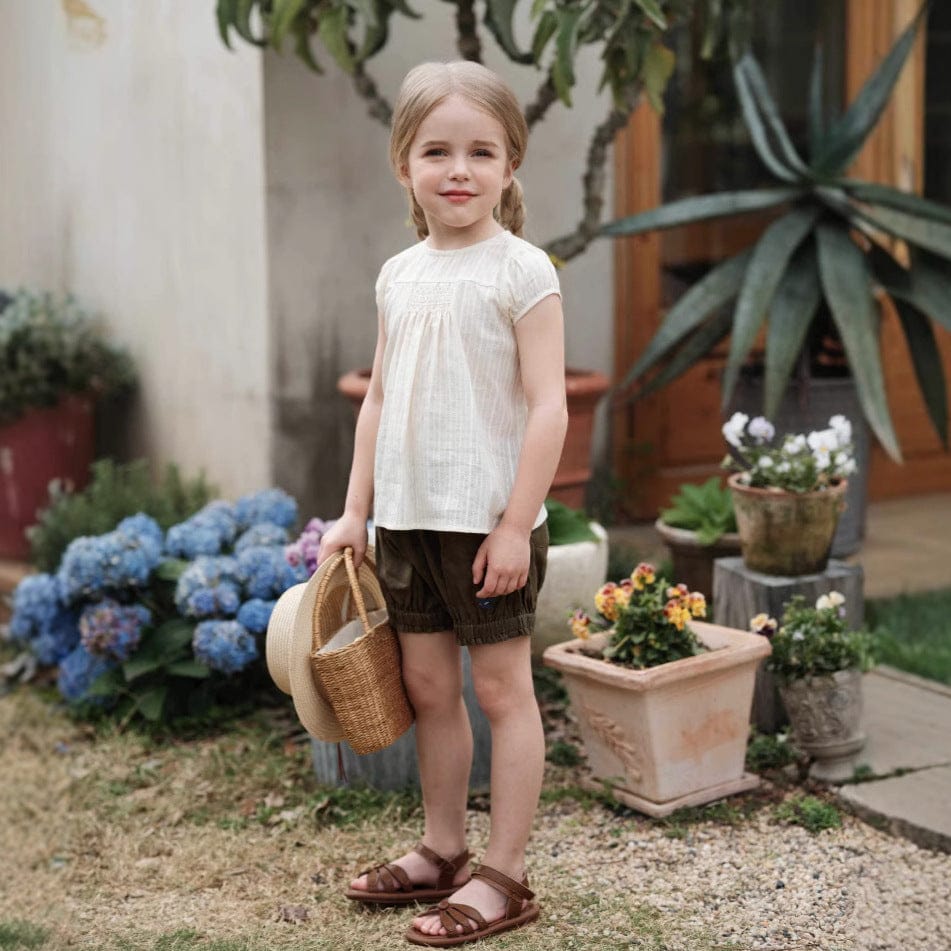 半袖セットアップ ショートパフスリーブブラウス/バルーンショートパンツ【mh0009416】