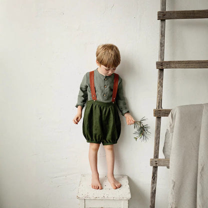 サロペットパンツ・サスペンダーパンツ レトロサスペンダーバルーンショートパンツ【mh0009420】