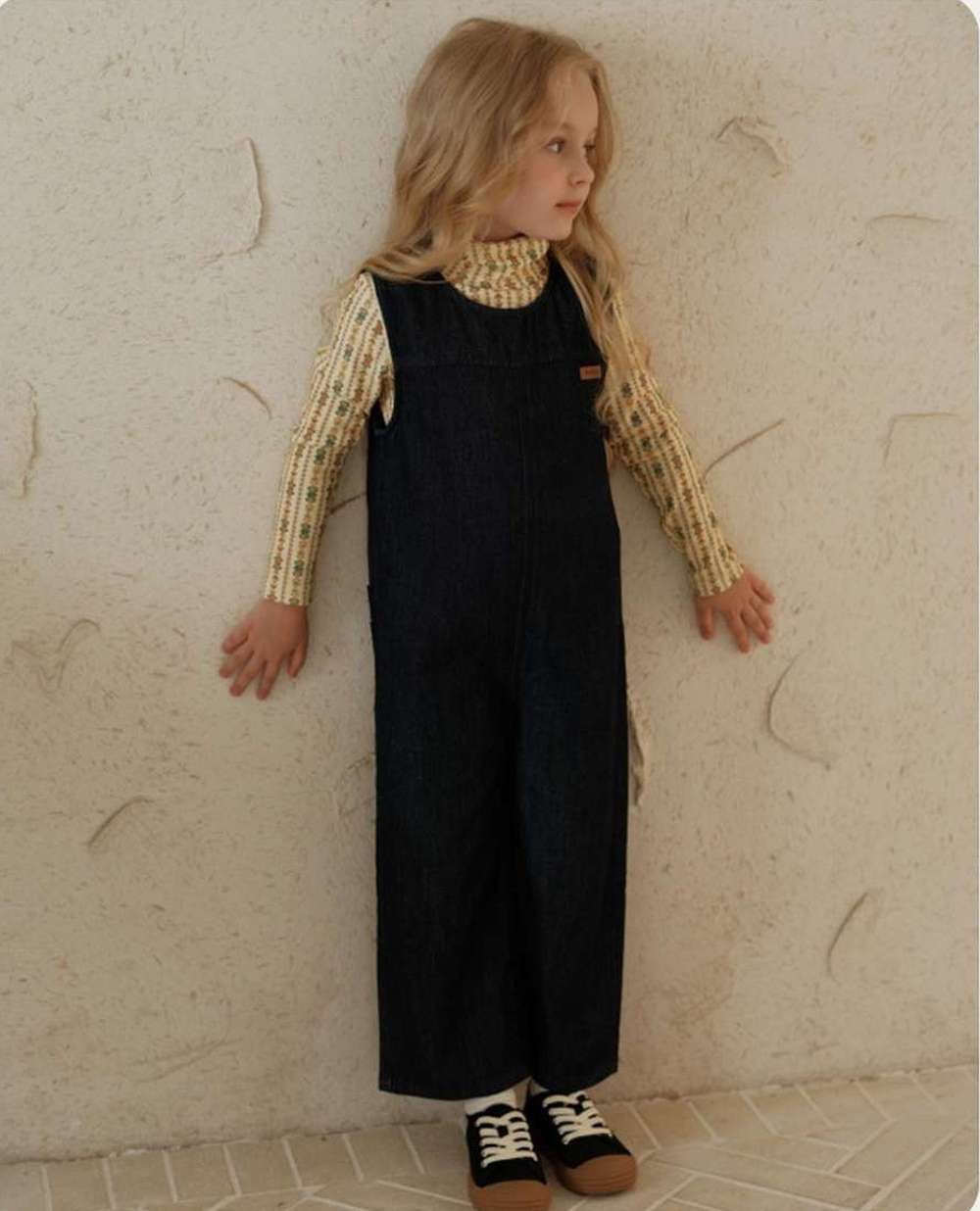 ノースリーブジャンプスーツ ノースリーブジャンプスーツ デニム ロング オールインワン つなぎ オーバーオール キッズ【mh0011546】