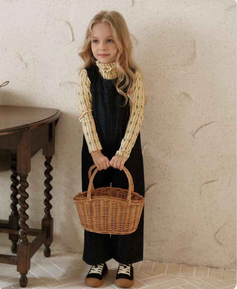 ノースリーブジャンプスーツ ノースリーブジャンプスーツ デニム ロング オールインワン つなぎ オーバーオール キッズ【mh0011546】