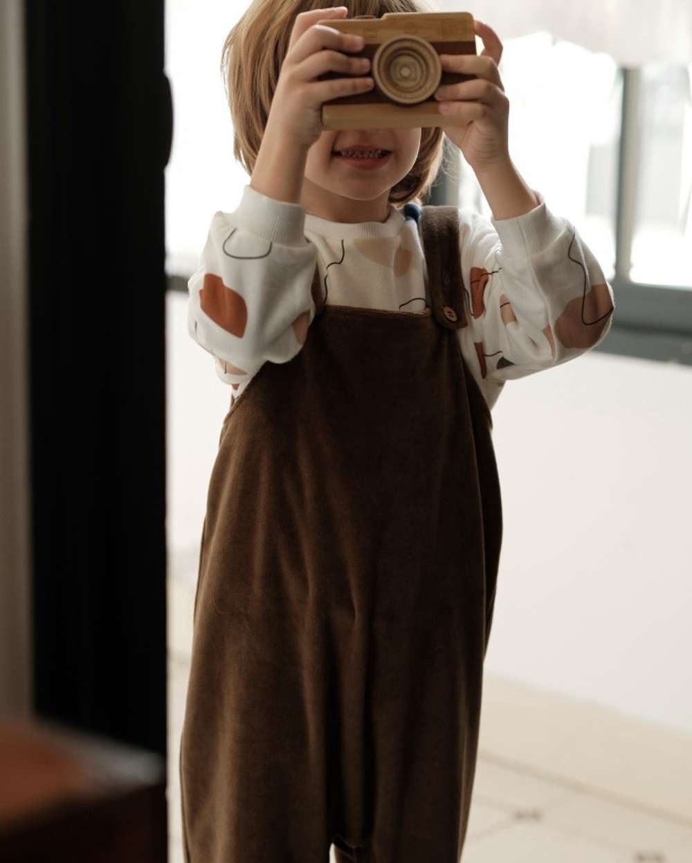 オーバーオール オーバーオール ベロア調 コットン 股下スナップ キッズサロペット【mh0011550】