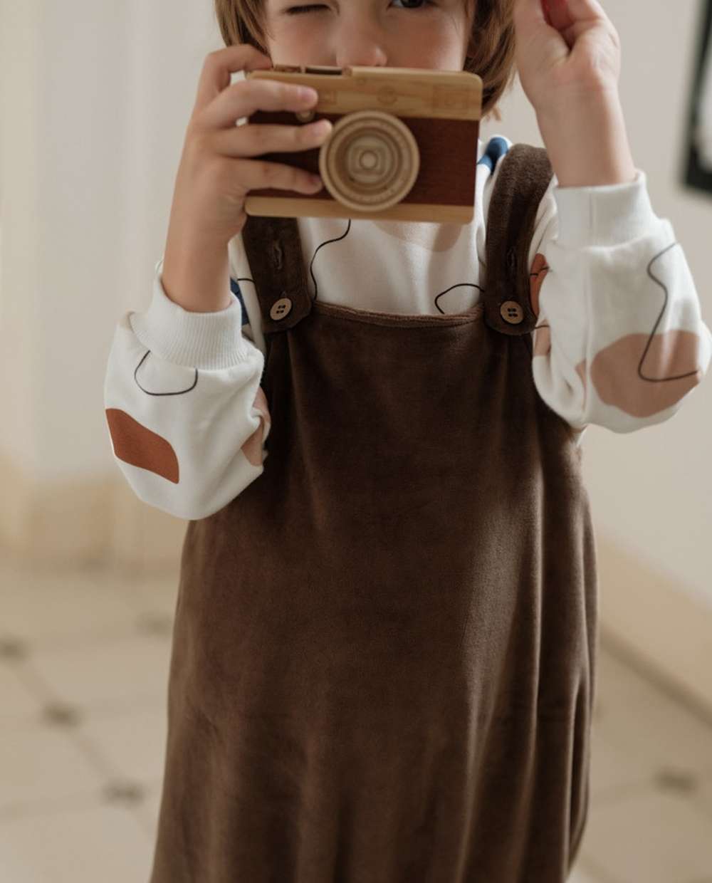 オーバーオール オーバーオール ベロア調 コットン 股下スナップ キッズサロペット【mh0011550】