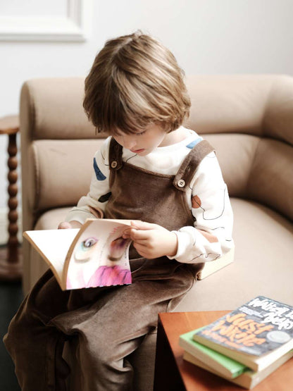 オーバーオール オーバーオール ベロア調 コットン 股下スナップ キッズサロペット【mh0011550】