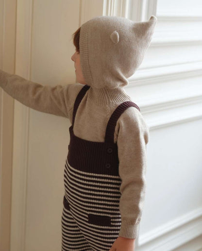 サロペットパンツ・サスペンダーパンツ ニットサロペット ボーダー サスペンダーパンツ オーバーオール【mh0011555】