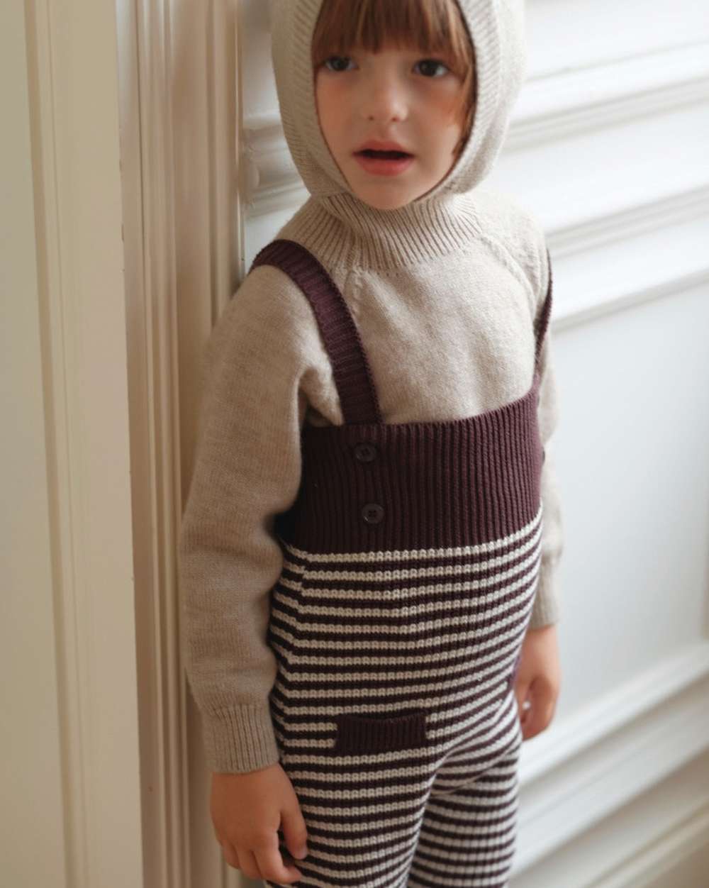 サロペットパンツ・サスペンダーパンツ ニットサロペット ボーダー サスペンダーパンツ オーバーオール【mh0011555】