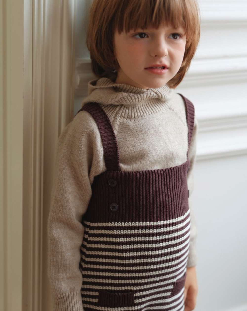 サロペットパンツ・サスペンダーパンツ ニットサロペット ボーダー サスペンダーパンツ オーバーオール【mh0011555】