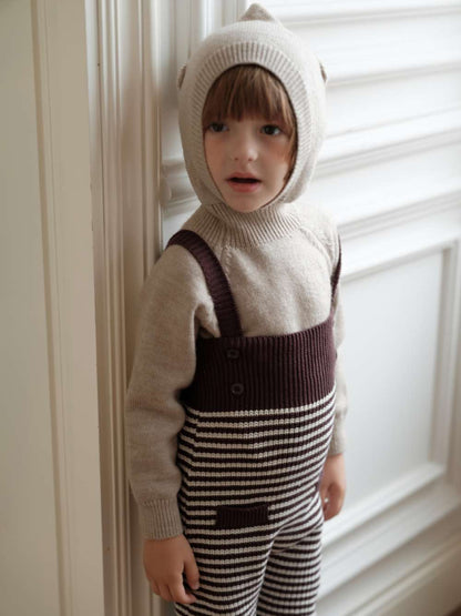 サロペットパンツ・サスペンダーパンツ ニットサロペット ボーダー サスペンダーパンツ オーバーオール【mh0011555】