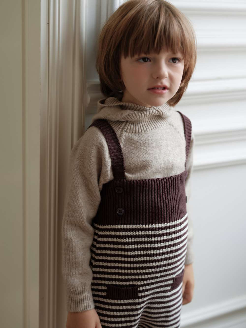 サロペットパンツ・サスペンダーパンツ ニットサロペット ボーダー サスペンダーパンツ オーバーオール【mh0011555】