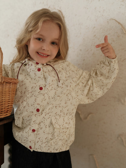 ショートコート・ジャケット・ジャンパー ウィンドブレーカー チェック柄 キッズ フード付き 調整可能【mh0011557】