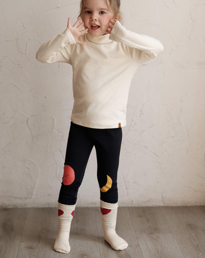 ベビー用靴下・タイツ ソックス 靴下 ムーン ミドル丈 キッズ コットン【mh0011563】