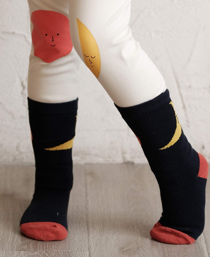 ベビー用靴下・タイツ ソックス 靴下 ムーン ミドル丈 キッズ コットン【mh0011563】