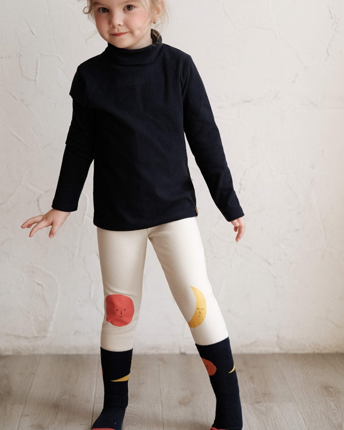 ベビー用靴下・タイツ ソックス 靴下 ムーン ミドル丈 キッズ コットン【mh0011563】