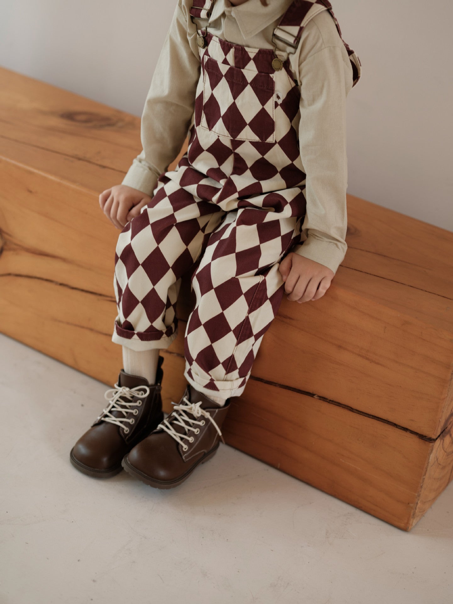 オーバーオール オーバーオール アーガイル柄 サロペット キッズ ベビー【mh0011565】