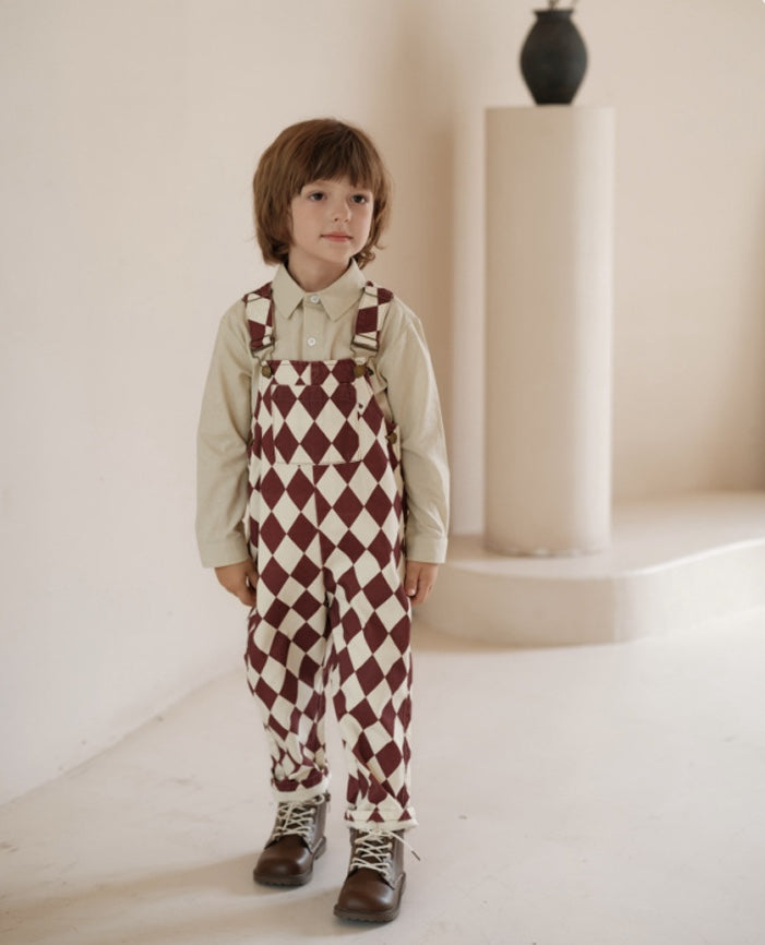 オーバーオール オーバーオール アーガイル柄 サロペット キッズ ベビー【mh0011565】