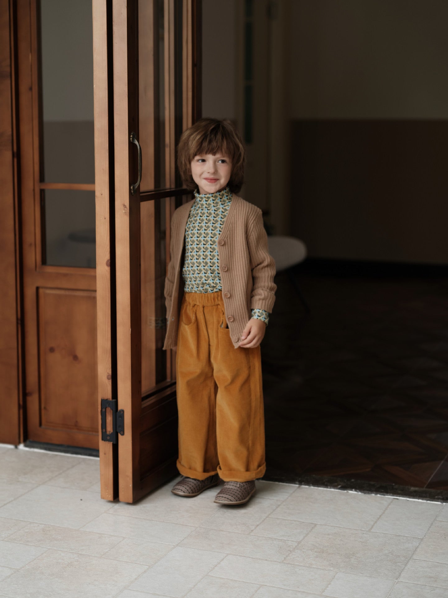 ロングパンツ・スウェットパンツ ワイドパンツ コーデュロイ ニュアンスカラー キッズ ボトムス【mh0011570】