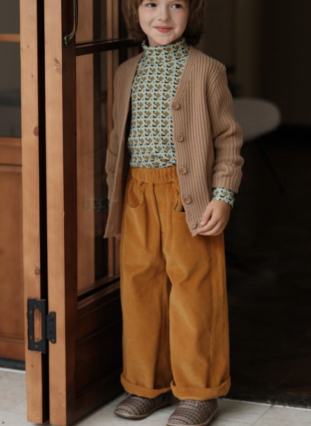 ロングパンツ・スウェットパンツ ワイドパンツ コーデュロイ ニュアンスカラー キッズ ボトムス【mh0011570】